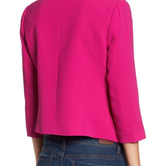 Mural Curve Open Front Shawl Collar Blazer XS pink - Picture 4 of 8